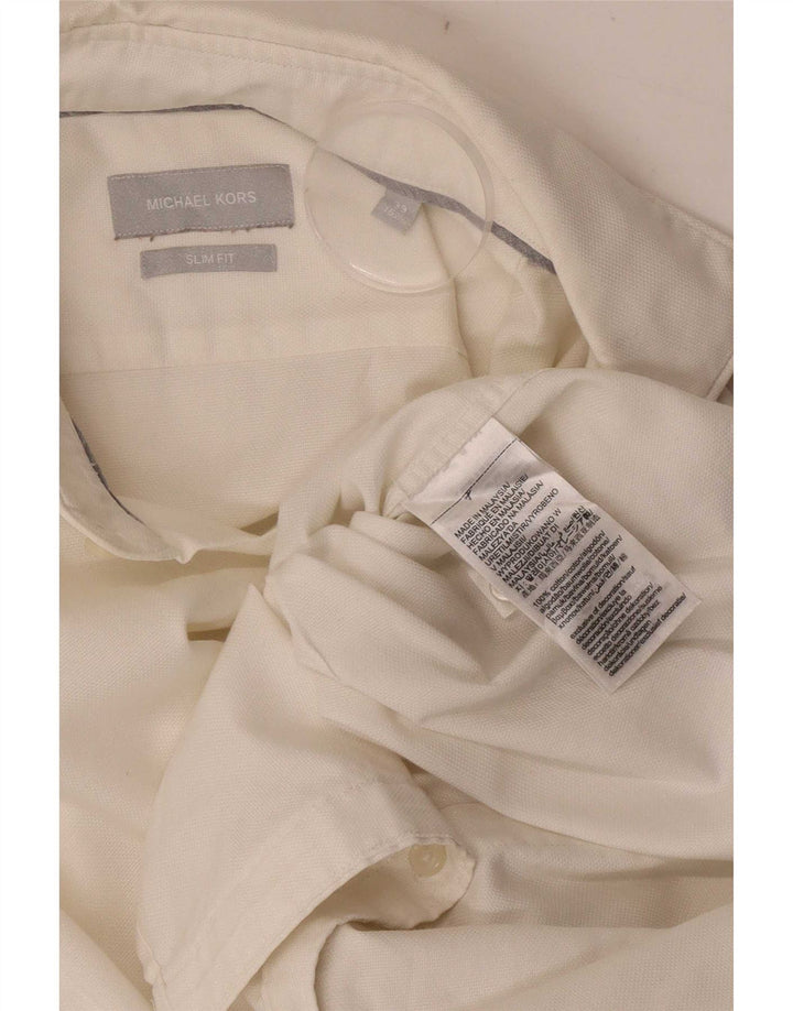 Ανδρικό πουκάμισο Michael Kors Slim Fit Μέγεθος 39 15 Μεσαίο λευκό βαμβακερό