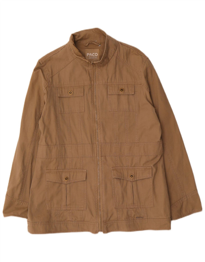 Paco Mens Utility Jacket UK 40 Large Brown Βαμβακερό