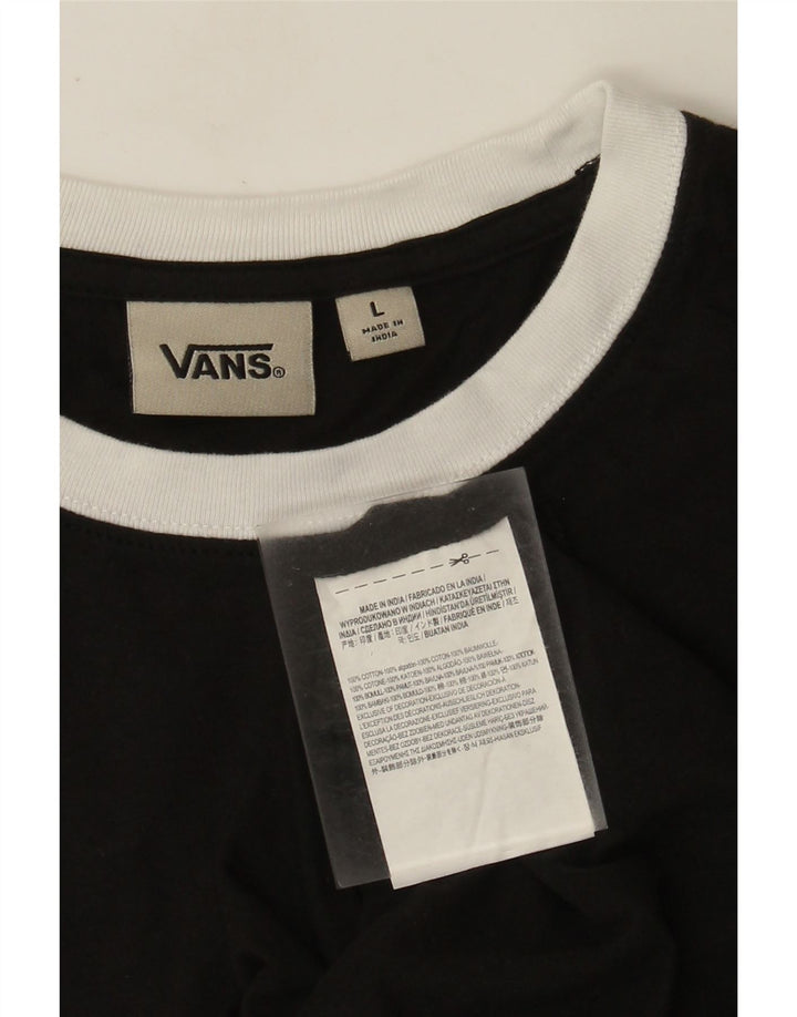 Ανδρικό γραφικό T-Shirt Vans Top μεγάλο μαύρο γεωμετρικό βαμβακερό