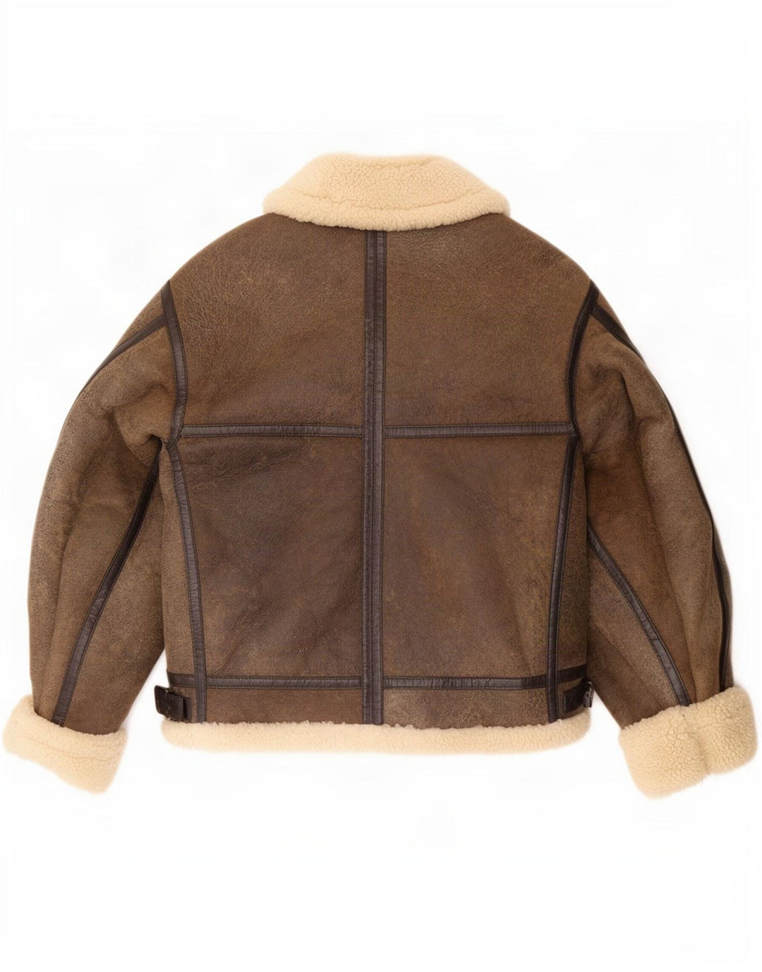 Wallace Sacks Ανδρικό Shearling Jacket UK 40 Large Grey Leather