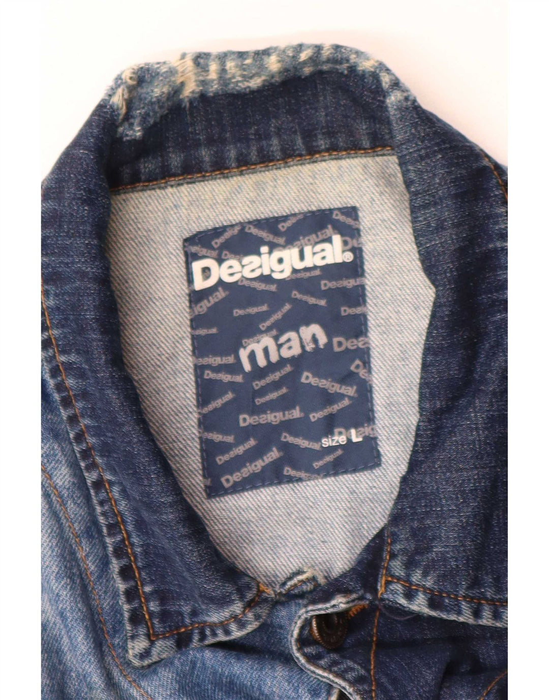 Ανδρικό τζιν μπουφάν Desigual UK 40 μεγάλο μπλε βαμβακερό