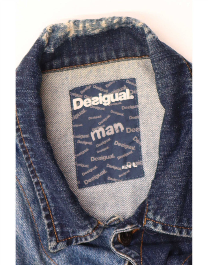 Ανδρικό τζιν μπουφάν Desigual UK 40 μεγάλο μπλε βαμβακερό
