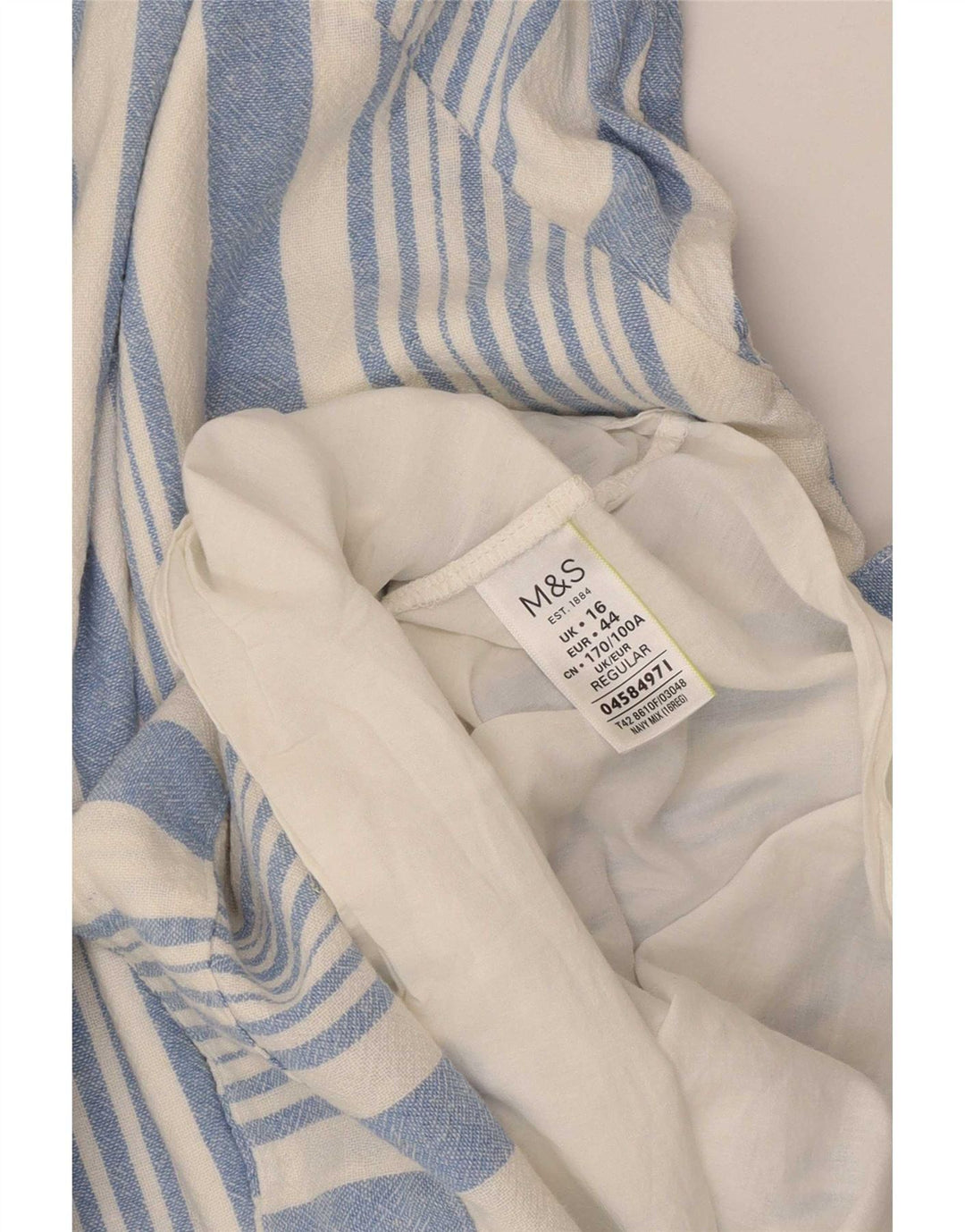 Marks & Spencer Γυναικείο αμάνικο βασικό φόρεμα UK 16 μεγάλο μπλε ριγέ