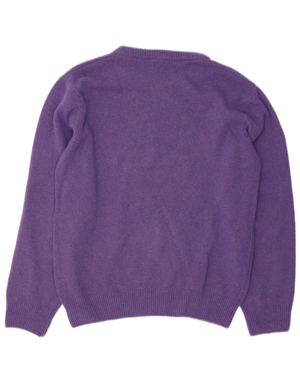 Luca Nobili Mens Boat Neck Jumper Sweater Medium Purple Wool