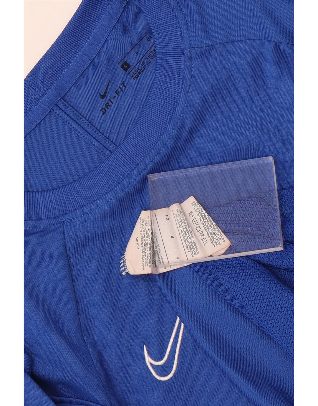 Ανδρικό μπλουζάκι NIKE Dri Fit Top Small Blue Colorblock Polyester