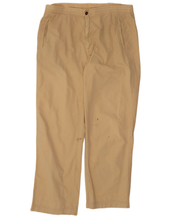 Marina Yachting Mens Straight Chino Trousers IT 54 2XL W36 L31 Beige Cotton