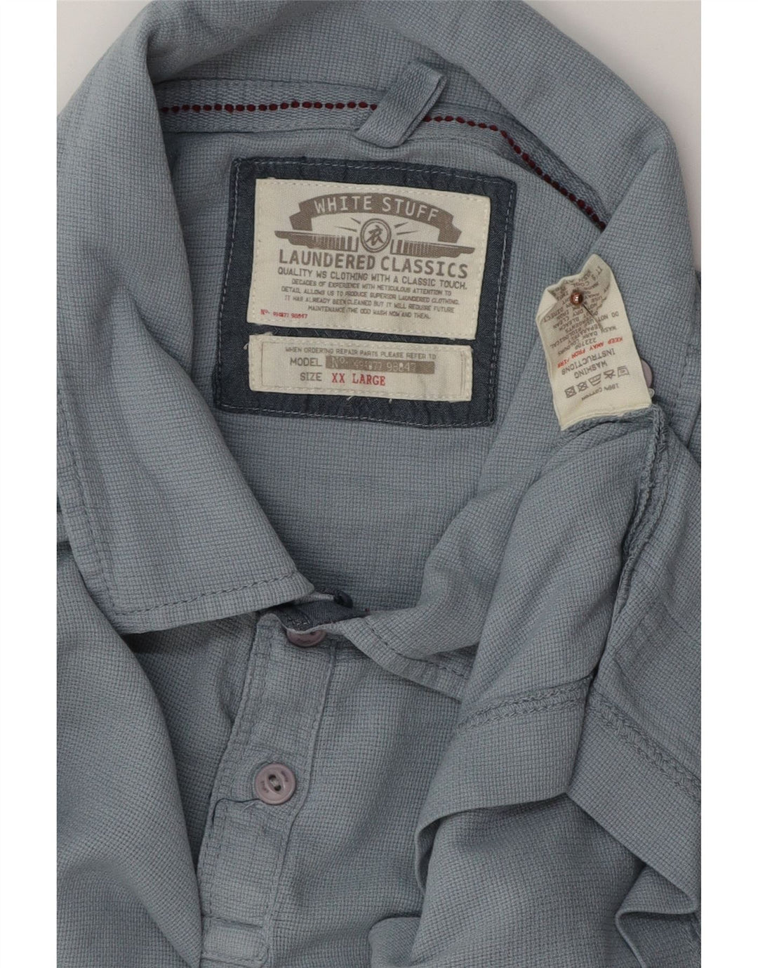 WHITE STUFF Ανδρικό Πόλο Μπλουζάκι 2XL Μπλε Βαμβακερό