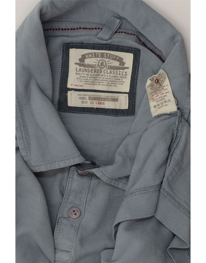 WHITE STUFF Ανδρικό Πόλο Μπλουζάκι 2XL Μπλε Βαμβακερό