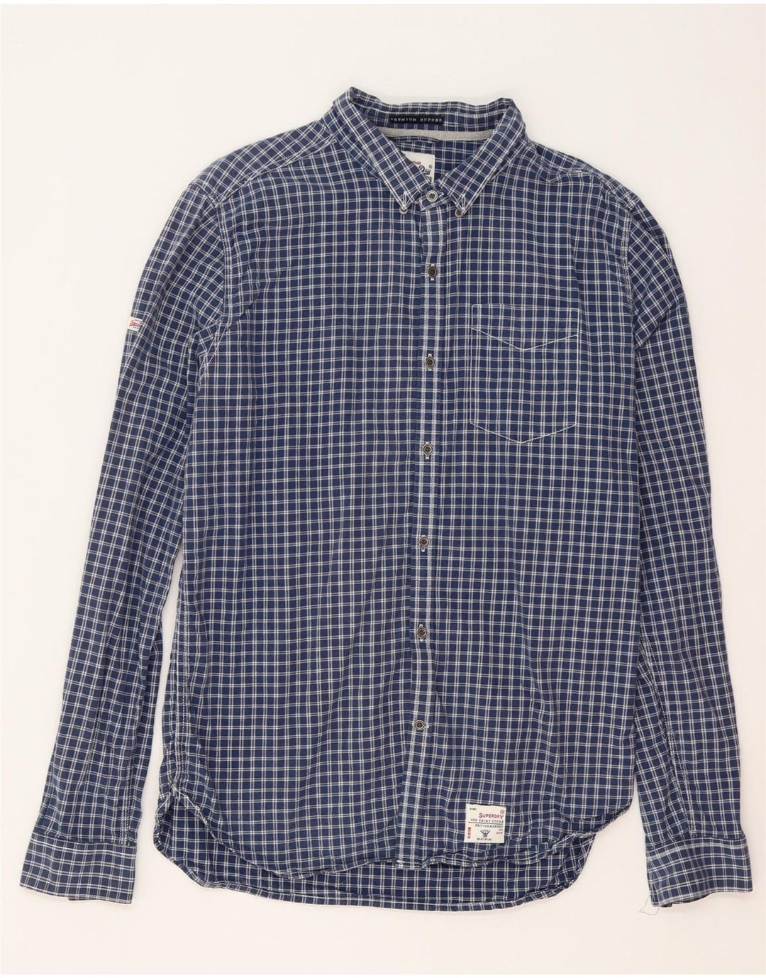 Ανδρικό πουκάμισο Superdry XL Navy Blue Gingham Cotton