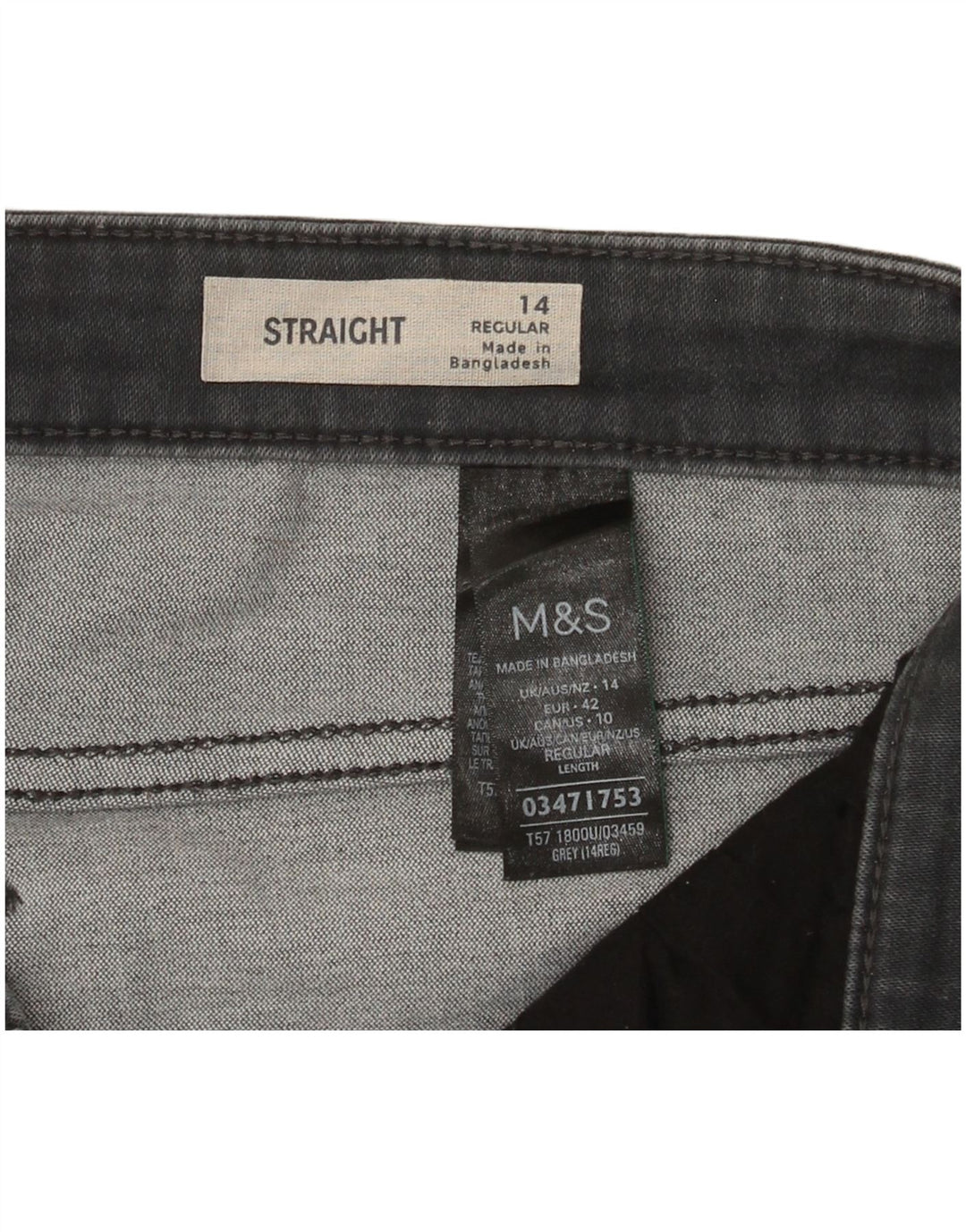 Marks & Spencer γυναικείο κανονικό τζιν UK 14 Large W32 L30 Grey