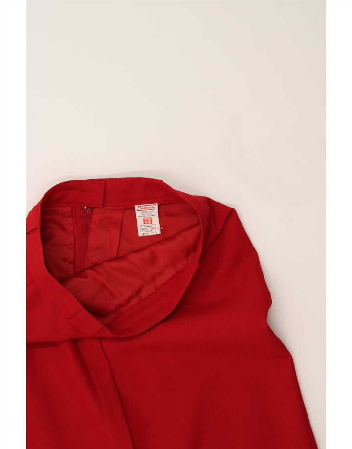 ST. BERNARD Womens Straight Skirt UK 14 Medium W30  Red Polyester Vintage St. Bernard and Second-Hand St. Bernard from Messina Hembry 