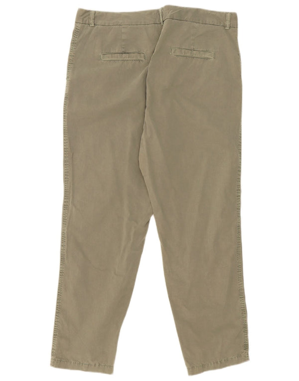 Marks & Spencer Γυναικείο λεπτό παντελόνι Chino UK 16 μεγάλο W38 L28 Χακί βαμβακερό