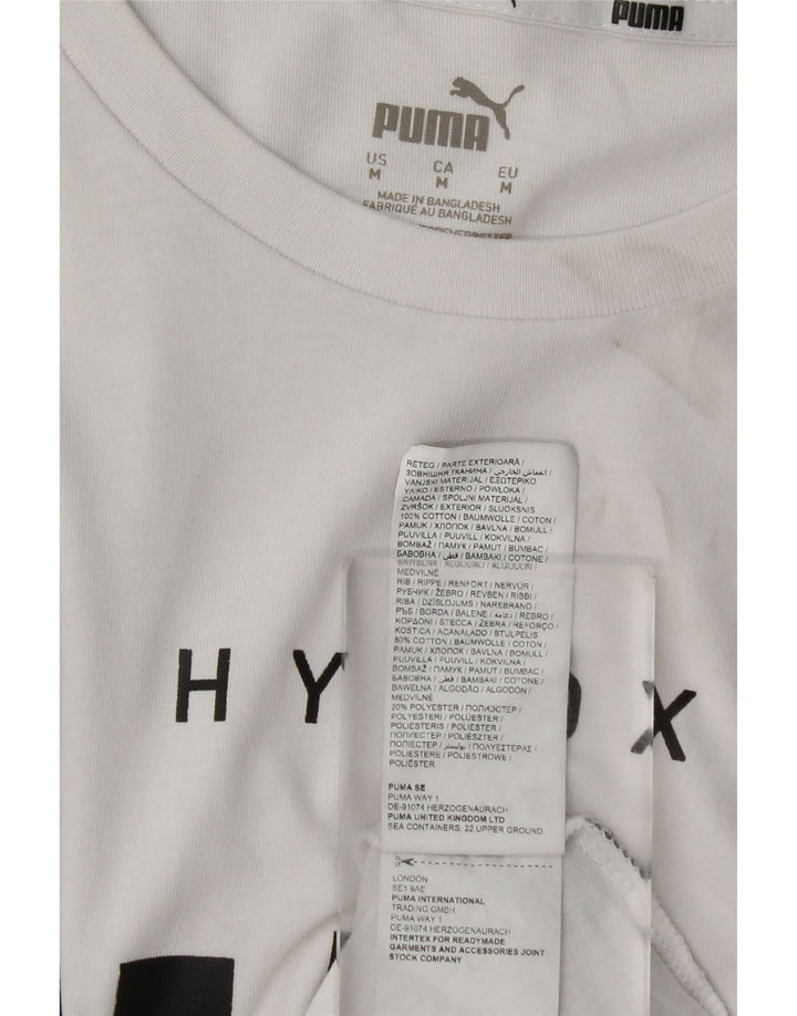 Ανδρικό γραφικό μπλουζάκι Puma, μεσαίο λευκό βαμβακερό