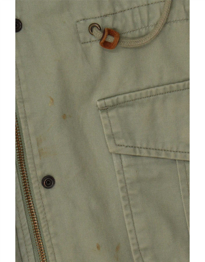 Levi's Womens Hooded Utility Jacket UK 10 Small Green Cotton