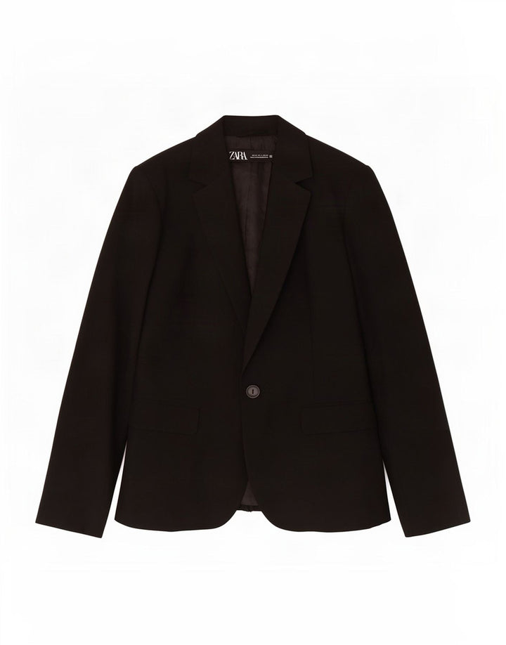 Zara Γυναικείο Μπουφάν σακάκι με 1 κουμπί EU 36 XS Μαύρο Πολυεστέρας