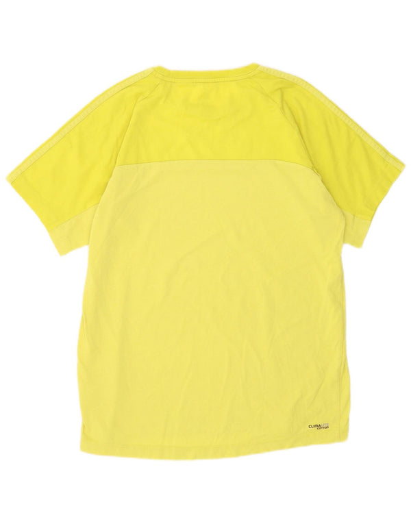 Ανδρικό T-Shirt Adidas Climalite Τοπ μεσαίο κίτρινο βαμβακερό