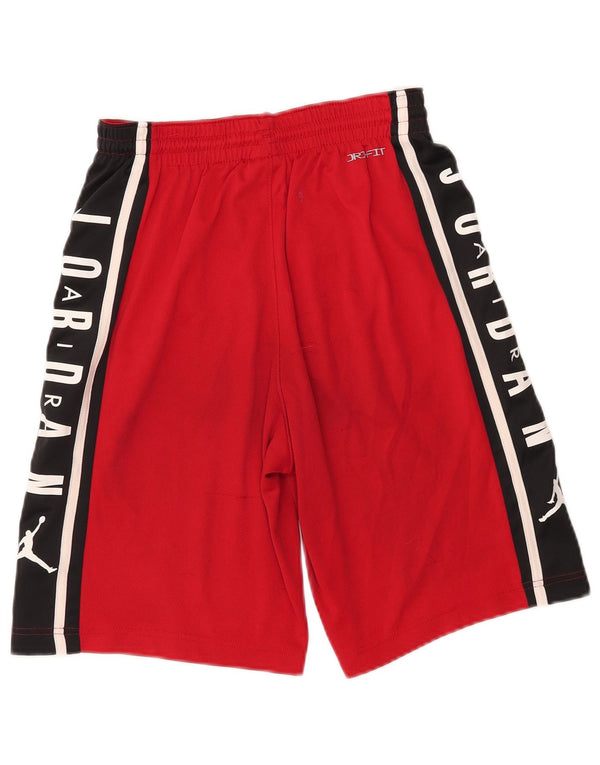 JORDAN Boys Dri Fit Graphic Sports Short 13-14 Years XL Red Colourblock