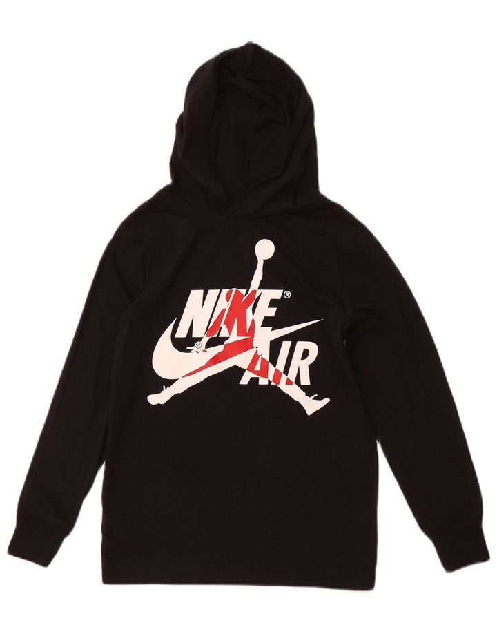 NIKE Boys Graphic Hoodie Jumper 8-9 ετών Μικρό μαύρο βαμβακερό