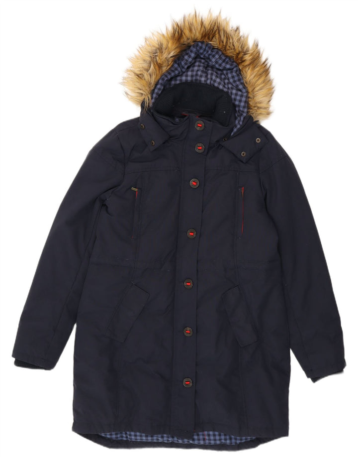 Γυναικείο μπουφάν Parka με κουκούλα Fat Face UK 14 Medium Navy Blue Nylon
