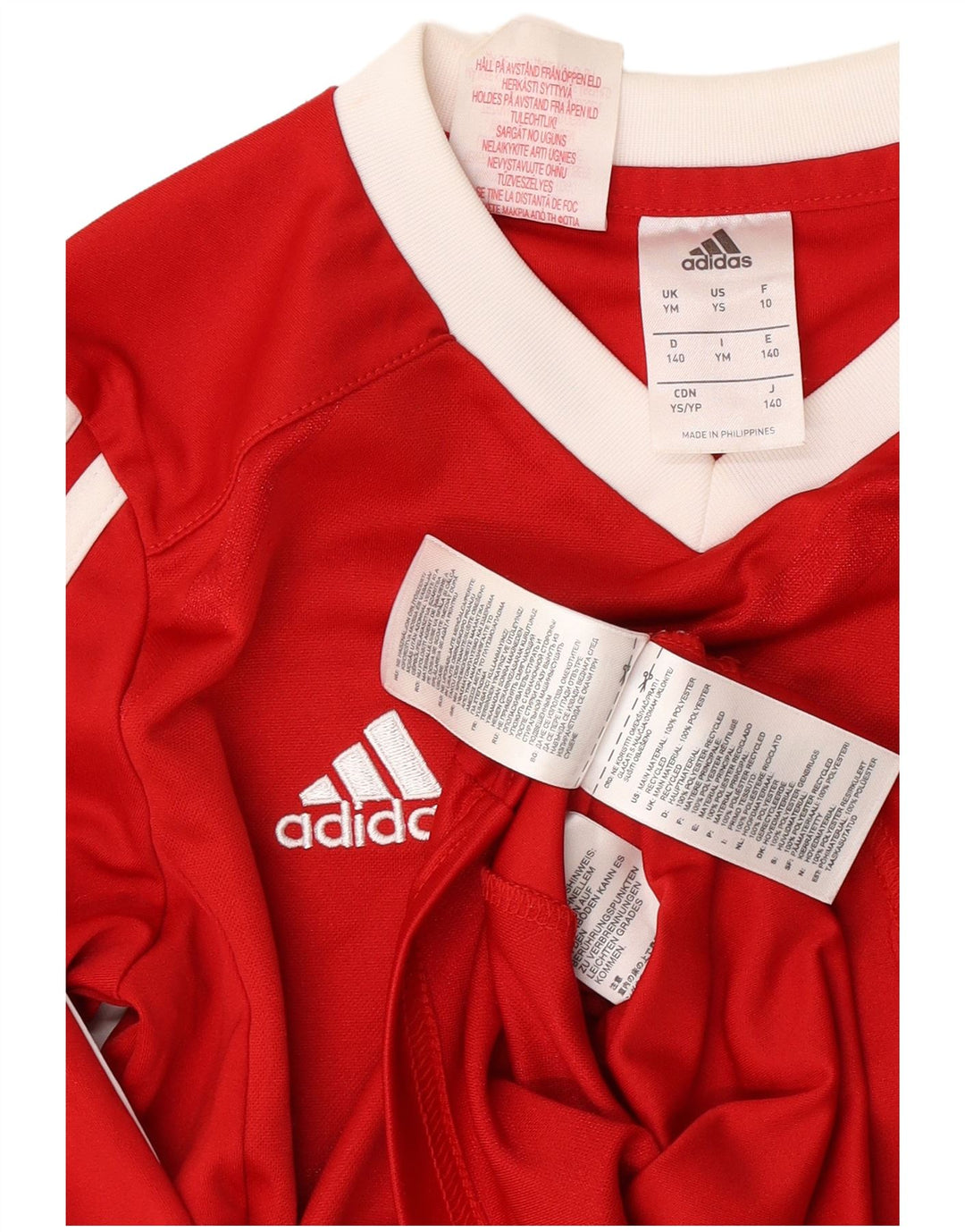 Adidas Boys Climalite Top μακριά μανίκια 9-10 ετών Μεσαίο κόκκινο πολυεστέρας