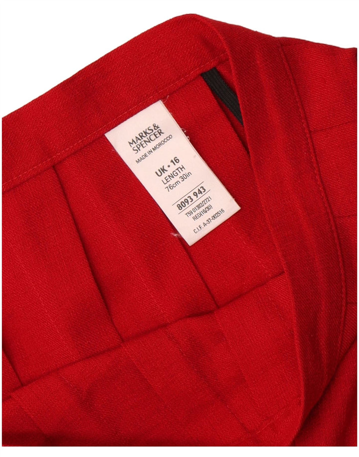 Marks & Spencer Γυναικεία φούστα με μαχαίρι πλισέ UK 16 Large W32 Red Polyester