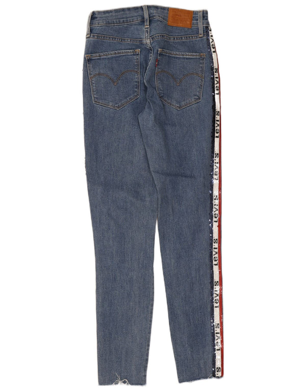 Levi's Womens 721 Graphic High Rise Skinny Jeans W24 L27 Blue Colourblock
