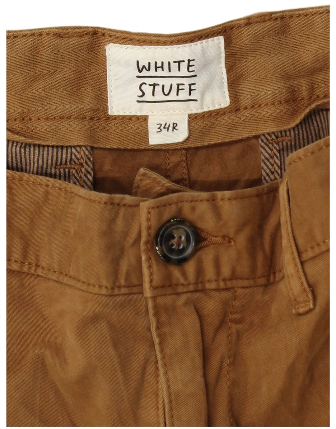 WHITE STUFF Ανδρικό σορτς Chino W34 Μεγάλο μπεζ βαμβακερό