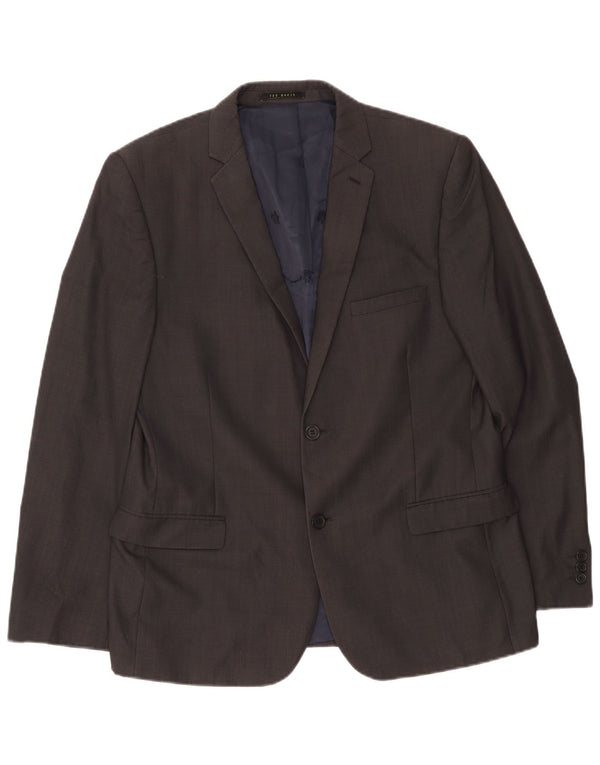 Ted Baker Ανδρικό σακάκι σακάκι με 2 κουμπιά UK 42 XL γκρι μαλλί