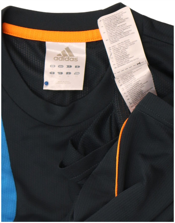 Ανδρικό γραφικό T-Shirt Adidas Top Small Navy Blue Colorblock Πολυεστέρας