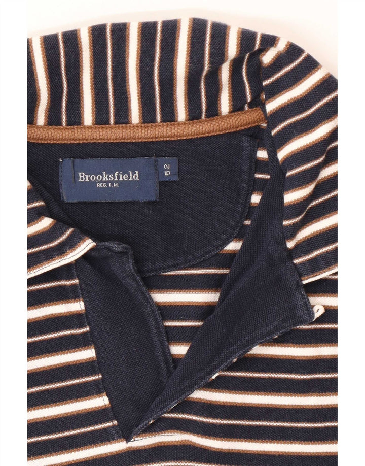 Brooksfield Ανδρικό πουκάμισο Polo IT 52 Large Navy Blue ριγέ