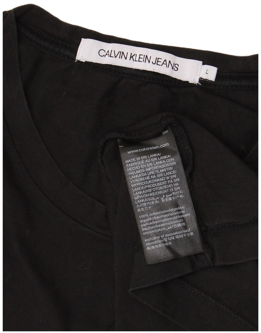 Ανδρικό γραφικό μπλουζάκι CALVIN KLEIN JEANS, μαύρο βαμβακερό