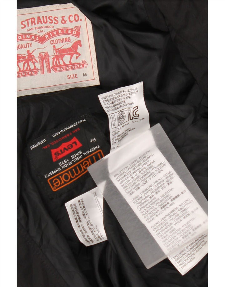 Ανδρικό μπουφάν με κουκούλα Levi's UK 38 μεσαίο μαύρο βαμβακερό