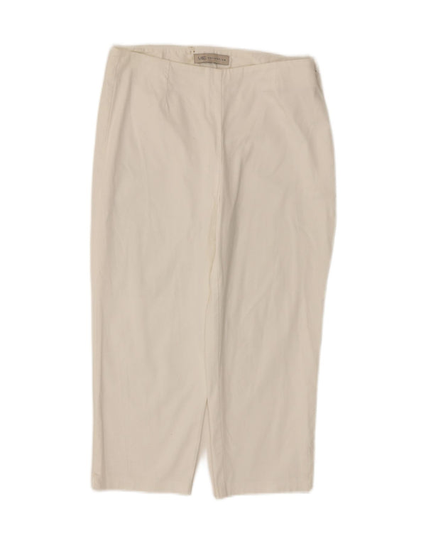 Marks & Spencer Γυναικείο παντελόνι Capri UK 10 Small W28 L20 Λευκό βαμβακερό