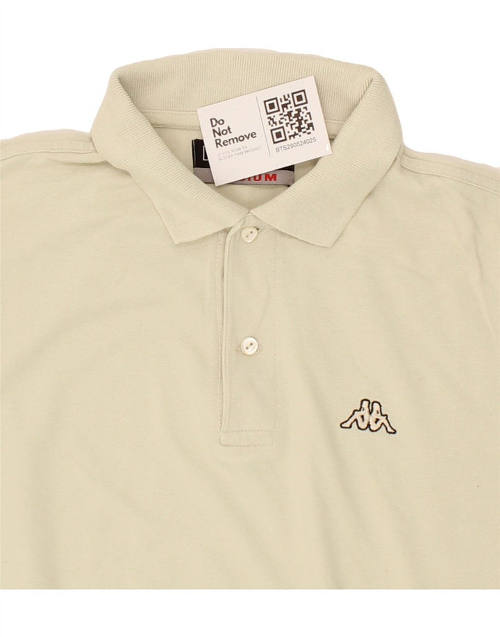 KAPPA Mens Polo Shirt Medium Beige Cotton Vintage Kappa and Second-Hand Kappa from Messina Hembry 