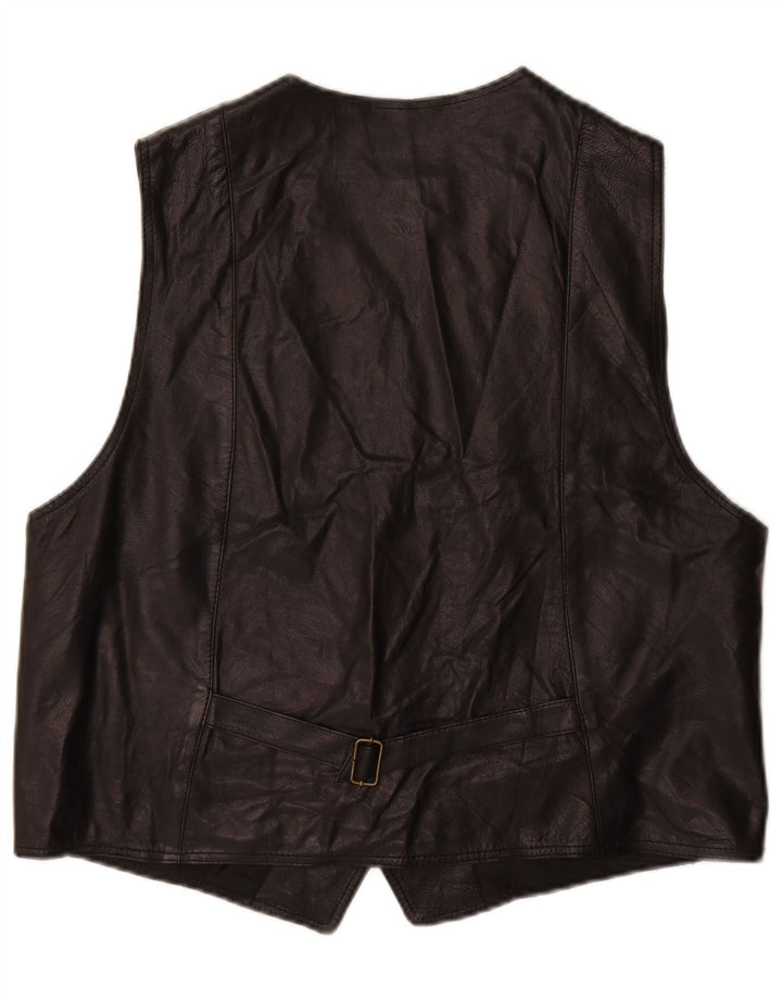 Vintage Ανδρικό Δερμάτινο Γιλέκο Μεγάλο Μαύρο Δερμάτινο