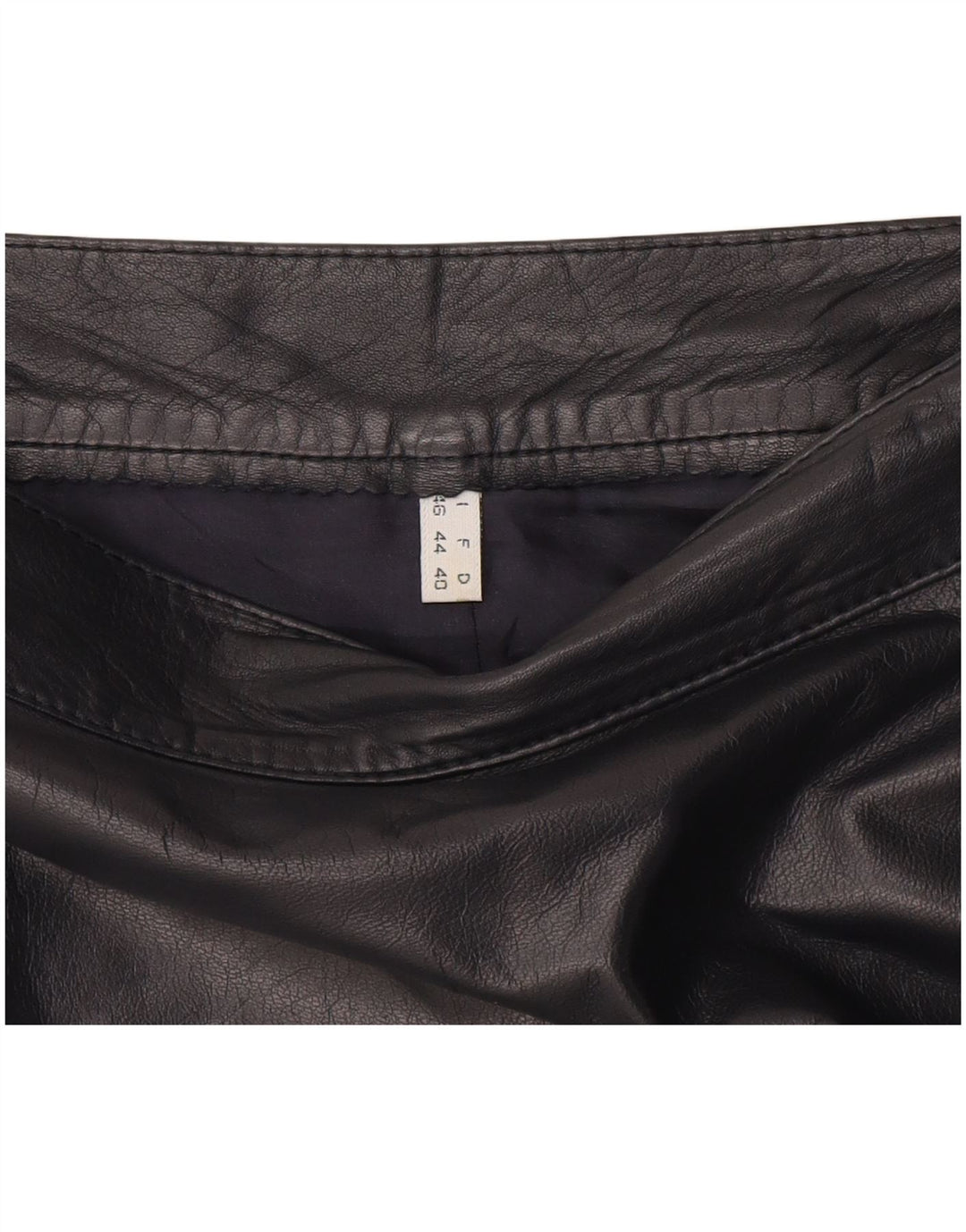Vintage Γυναικεία Δερμάτινη Φούστα IT 46 Large W32 Navy Blue