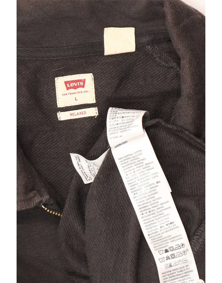 Ανδρικό φούτερ Levi's Relaxed Polo Neck Jumper μεγάλο γκρι βαμβακερό