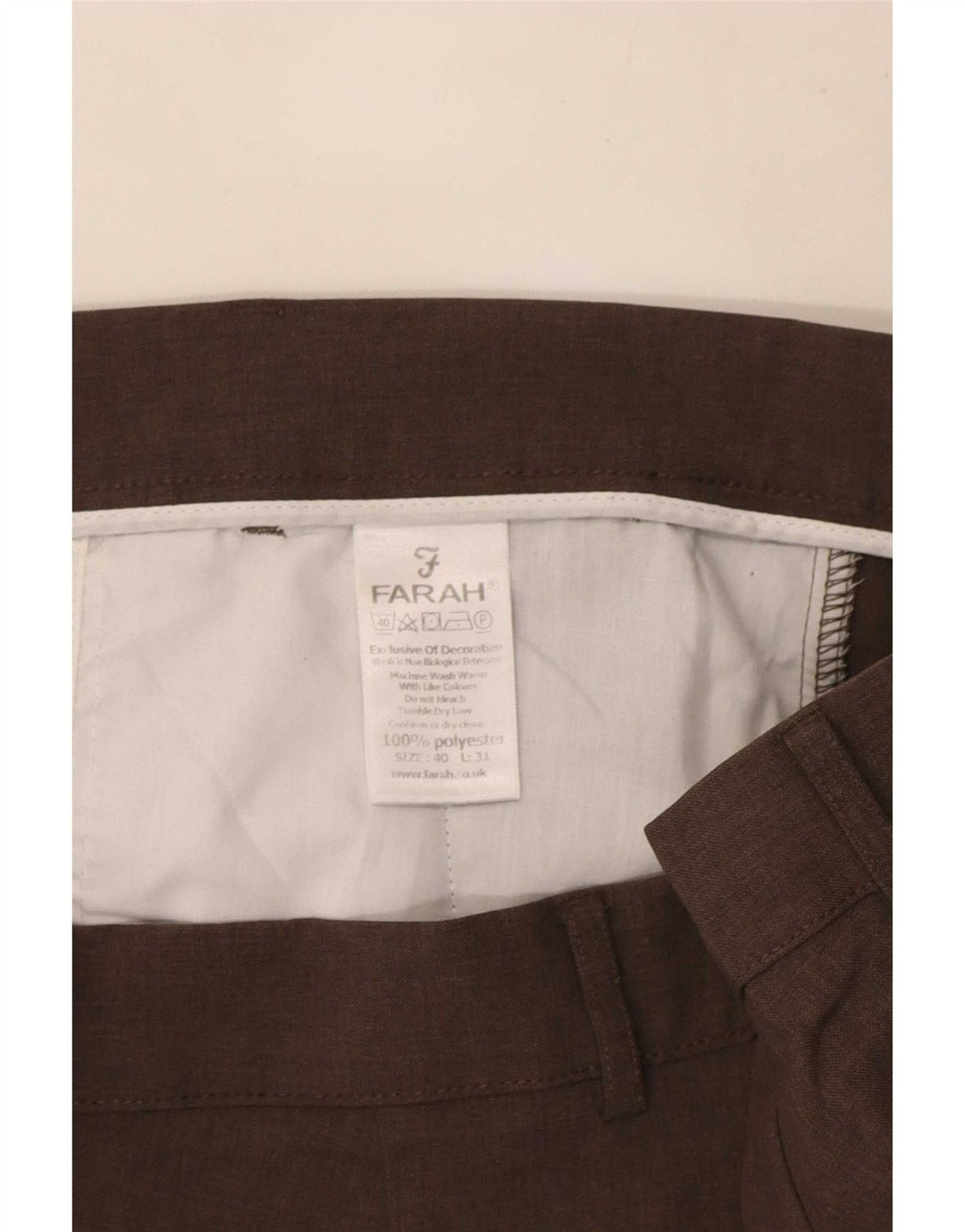 Farah Ανδρικό ίσιο παντελόνι Chino W40 L31 Καφέ Πολυεστέρας
