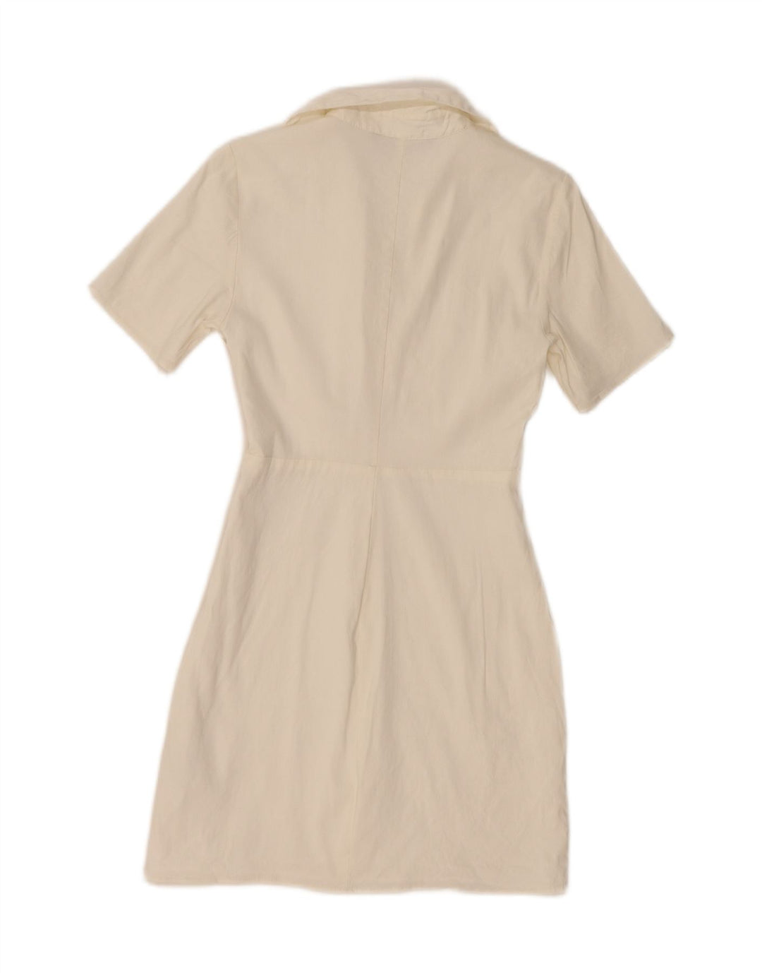 Γυναικείο κοντομάνικο φόρεμα ZARA UK 10 Small Off White Viscose