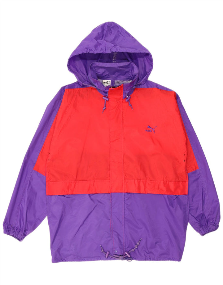 Ανδρικό μπουφάν βροχής με κουκούλα PUMA UK 36 Small Purple Colourblock