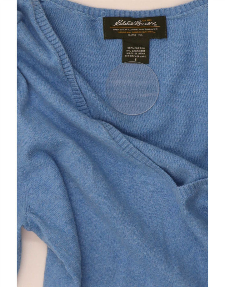 Eddie Bauer Ανδρικό πουλόβερ με λαιμόκοψη με V λαιμόκοψη, μικρό μπλε βαμβακερό