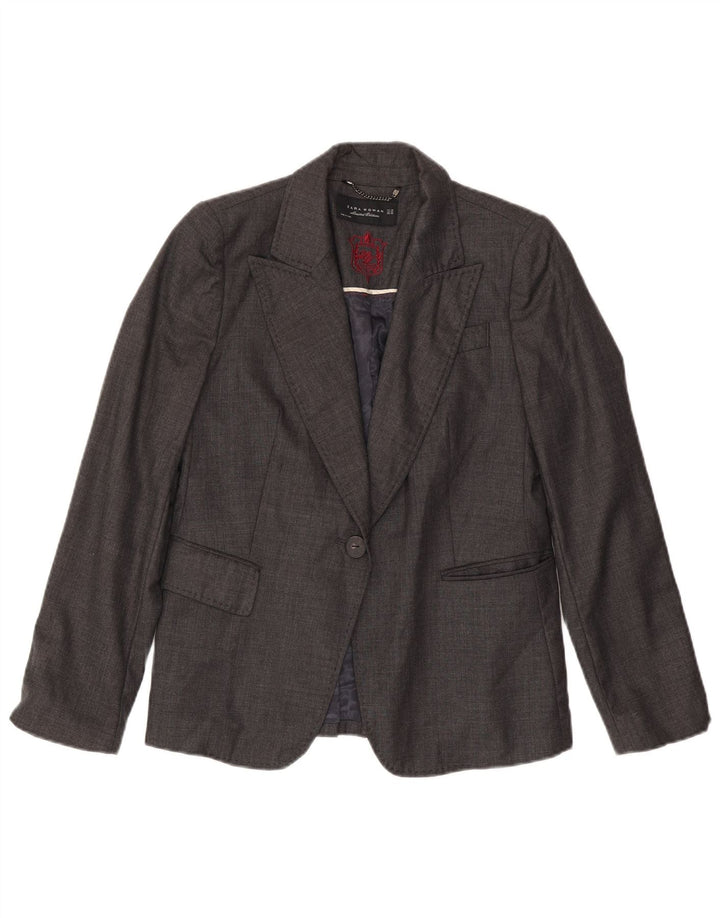 Zara Γυναικείο σακάκι σακάκι με 1 κουμπί US 8 Medium Grey Wool