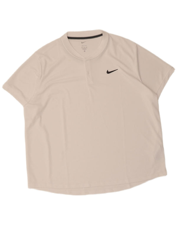 Nike Mens Dri Fit T-Shirt Top 2XL White Polyester