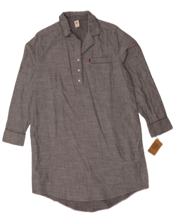 Γυναικείο πουλόβερ πουκάμισο Levi's UK 14 Βαμβακερό μεσαίο γκρι ρίγες