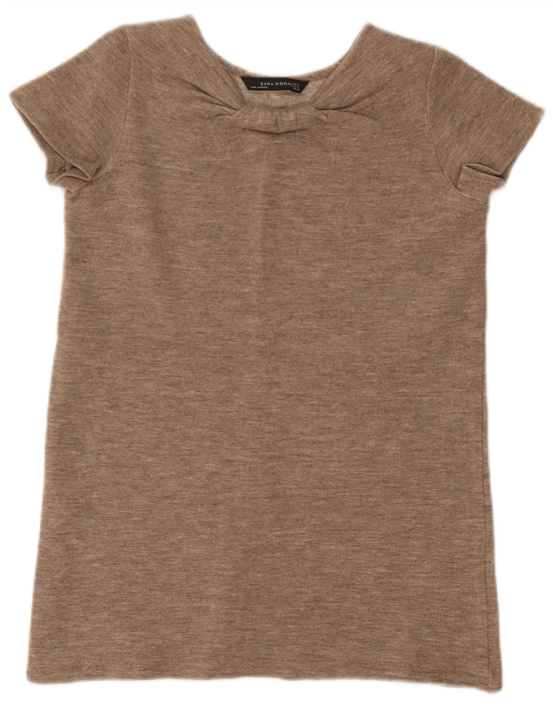 Zara Γυναικείο T-Shirt Top UK 12 Medium Brown Flecked