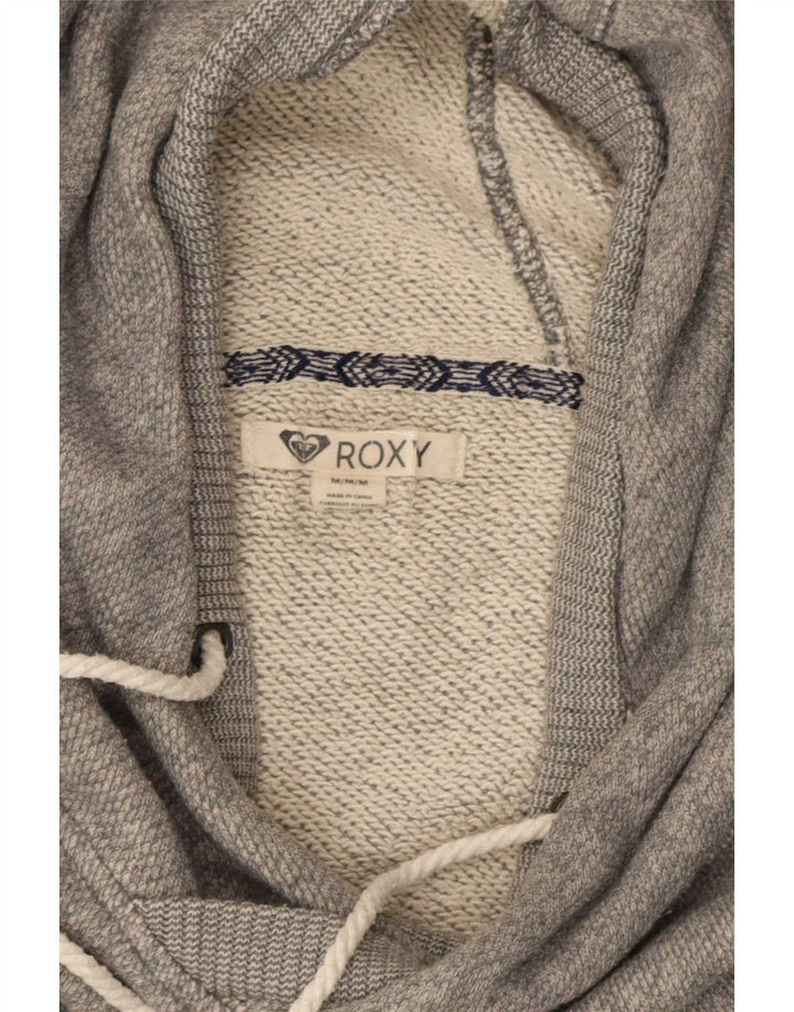 Roxy Womens Hoodie Jumper UK 14 Medium Grey