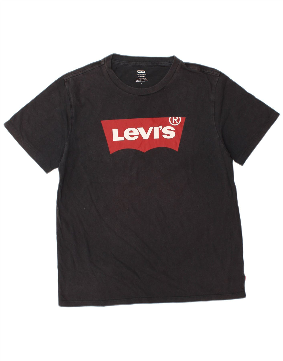 Γυναικείο T-Shirt τυποποιημένο γραφικό Levi's Top UK 14 Medium Black