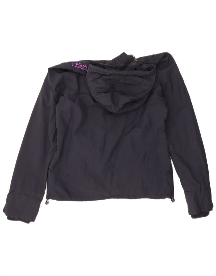 Superdry Γυναικείο Μπουφάν αντιανεμικό γραφικό UK 14 Medium Navy Blue