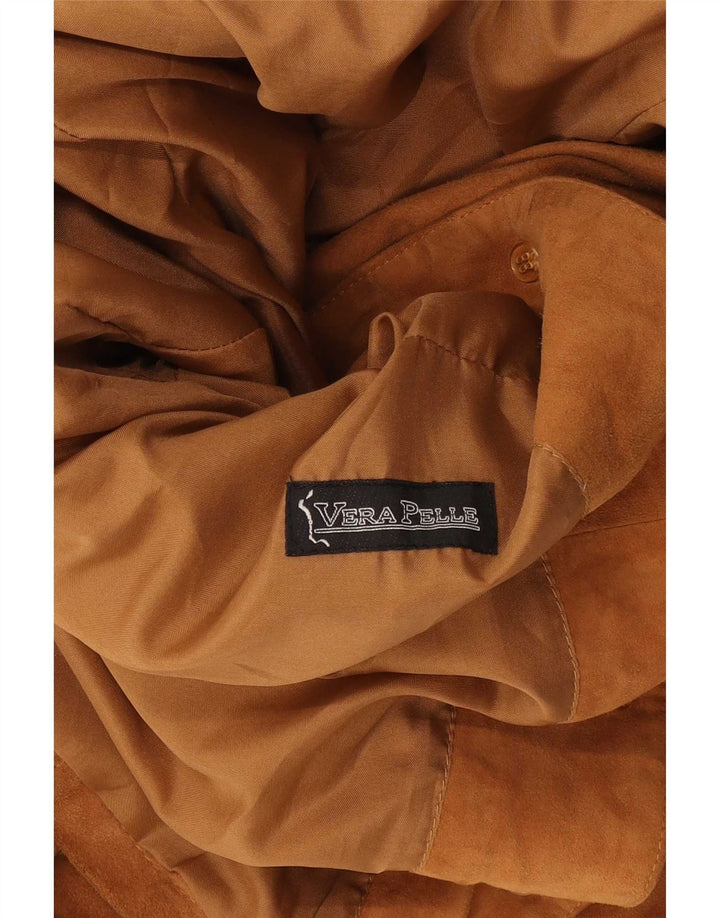 Vintage Γυναικείο Suede Jacket UK 14 Medium Beige Leather