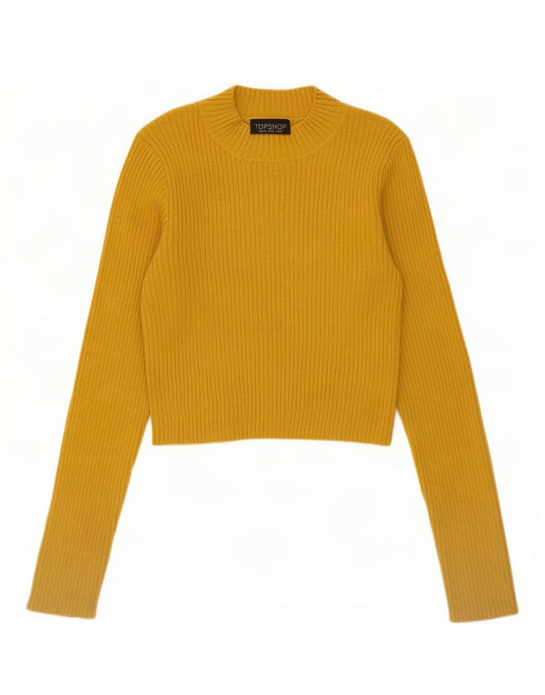 Γυναικείο πουλόβερ με λαιμόκοψη Topshop Crop UK 12 Medium Yellow